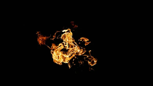 Llamas de fuego sobre fondo negro. fuego sobre fondo negro isolat — Foto de Stock