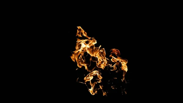 Llamas de fuego sobre fondo negro. fuego sobre fondo negro isolat — Foto de Stock