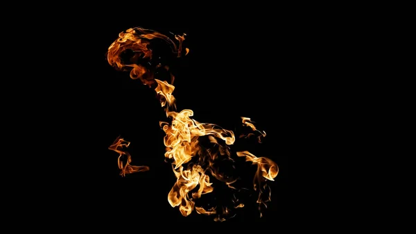 Fire flames on black background. fire on black background isolat — Stock Photo, Image