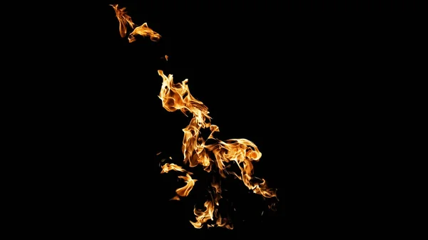 Fire flames on black background. fire on black background isolat — Stock Photo, Image