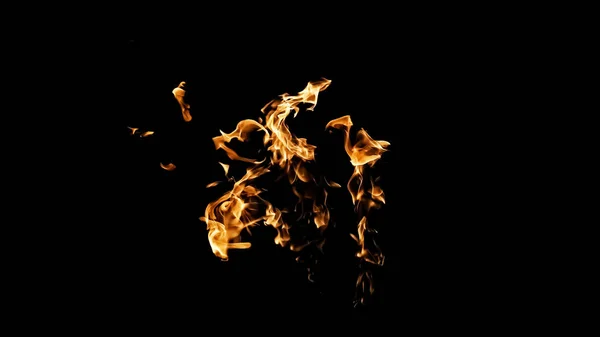 Fire flames on black background. fire on black background isolat — Stock Photo, Image