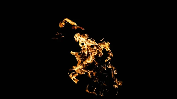 Chamas de fogo no fundo preto. fogo sobre fundo preto isolat — Fotografia de Stock