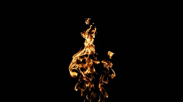 Llamas de fuego sobre fondo negro. fuego sobre fondo negro isolat — Foto de Stock