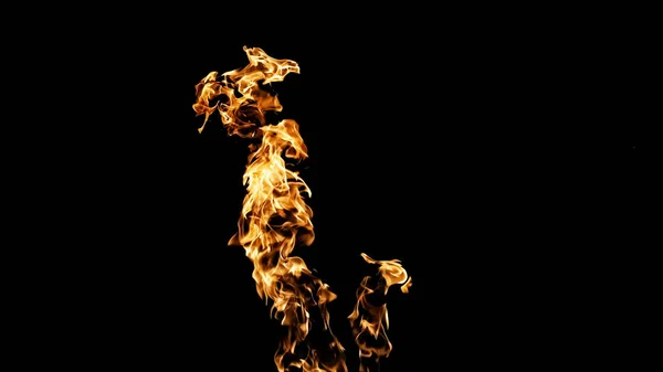 Flammen auf schwarzem Hintergrund. Feuer auf schwarzem Hintergrund Isolat — Stockfoto