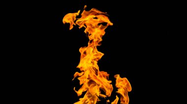 Siyah arka planda ateş alevleri. siyah arka plan isolat yangın