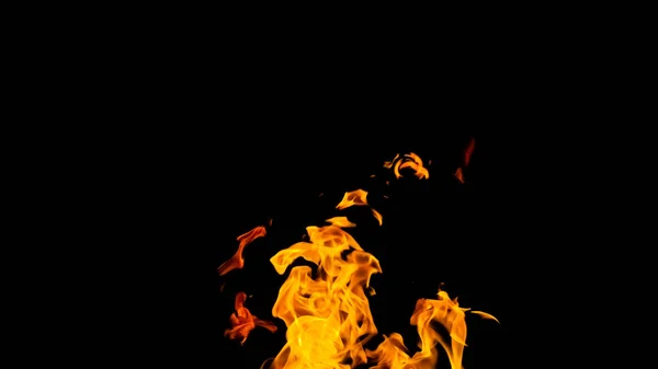 Fire flames on black background. fire on black background isolat — Stock Photo, Image