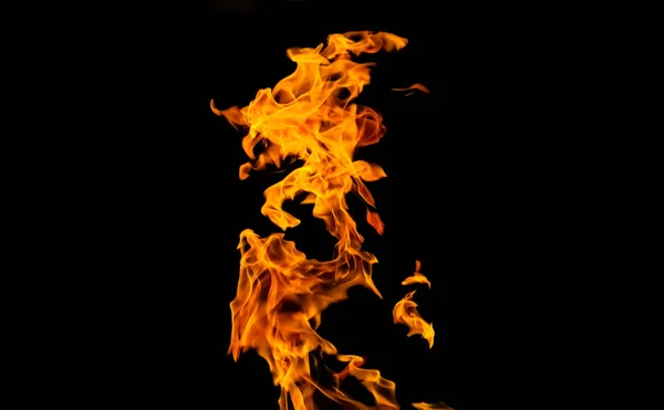 Fire flames on black background. fire on black background isolat — Stock Photo, Image