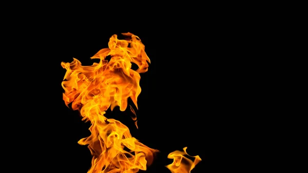 Vuur vlammen op zwarte achtergrond. brand op zwarte achtergrond isolat — Stockfoto
