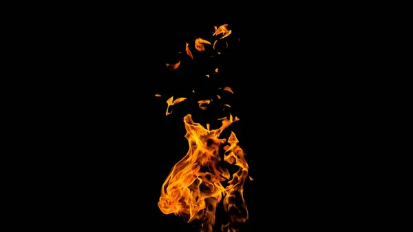 Fire flames on black background. fire on black background isolat — Stock Photo, Image