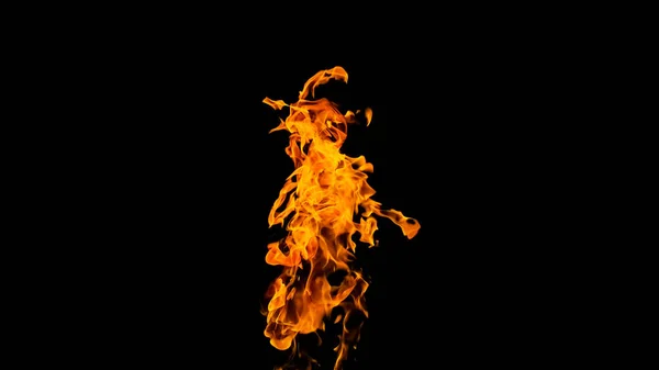 검은 배경에 불꽃. 검은 배경 이솔라에 화재 — 스톡 사진