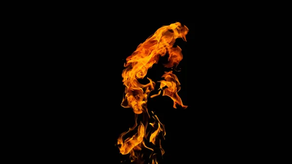 Llamas de fuego sobre fondo negro. fuego sobre fondo negro isolat — Foto de Stock