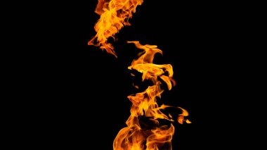 Siyah arka planda ateş alevleri. siyah arka plan isolat yangın
