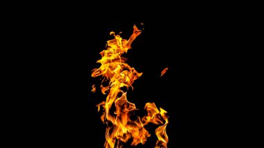 Siyah arka planda ateş alevleri. siyah arka plan isolat yangın