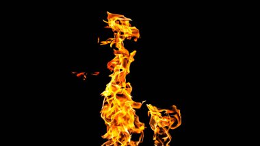 Siyah arka planda ateş alevleri. siyah arka plan isolat yangın