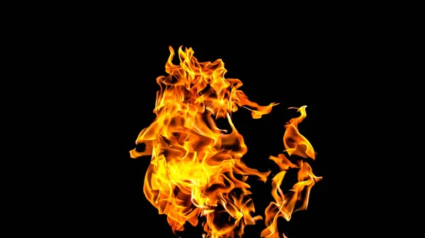 Flammen auf schwarzem Hintergrund. Feuer auf schwarzem Hintergrund Isolat — Stockfoto