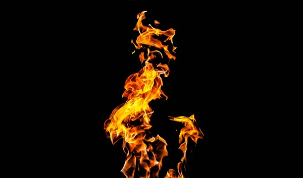 Tűz lángok fekete háttér. tűz fekete háttér izolat — Stock Fotó