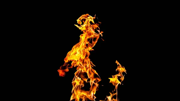 Fire flames on black background. fire on black background isolat — Stock Photo, Image