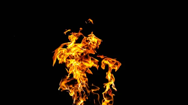 Fire flames on black background. fire on black background isolat — Stock Photo, Image