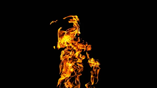 黒い背景に炎。黒い背景アイソラットに火 — ストック写真