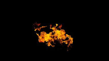 Siyah arka planda ateş alevleri. siyah arka plan isolat yangın