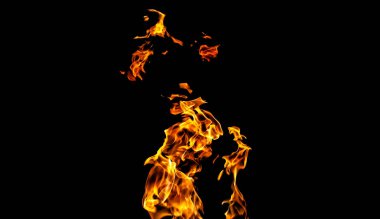 Siyah arka planda ateş alevler. siyah arka plan izole ateş. Yangın desenleri