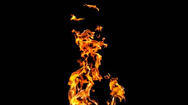 Siyah arka planda ateş alevler. siyah arka plan izole ateş. Yangın desenleri
