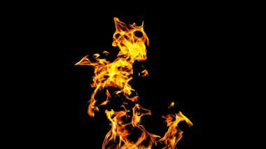 Siyah arka planda ateş alevler. siyah arka plan izole ateş. Yangın desenleri