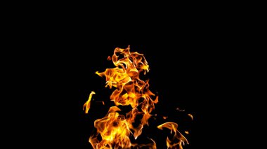 Siyah arka planda ateş alevler. siyah arka plan izole ateş. Yangın desenleri