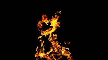 Siyah arka planda ateş alevler. siyah arka plan izole ateş. Yangın desenleri
