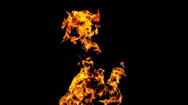 Siyah arka planda ateş alevler. siyah arka plan izole ateş. Yangın desenleri