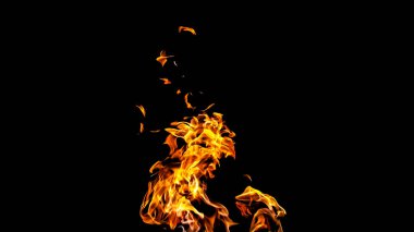 Siyah arka planda ateş alevler. siyah arka plan izole ateş. Yangın desenleri