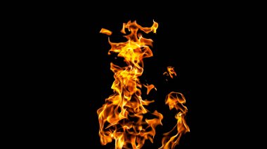 Siyah arka planda ateş alevler. siyah arka plan izole ateş. Yangın desenleri