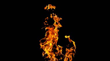 Siyah arka planda ateş alevler. siyah arka plan izole ateş. Yangın desenleri