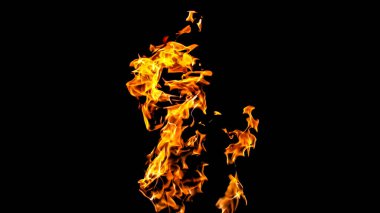 Siyah arka planda ateş alevler. siyah arka plan izole ateş. Yangın desenleri