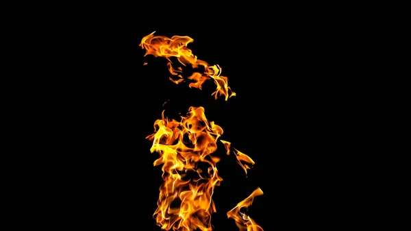 Ohnivé Plameny Černém Pozadí Požár Černém Pozadí Izolován Požární Vzory — Stock fotografie