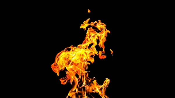 Fire Flames Black Background Fire Black Background Isolated Fire Patterns — Stock Photo, Image