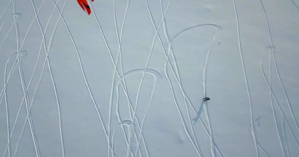Snowkite nel Nord — Video Stock