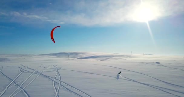 Snowkiting északon — Stock videók