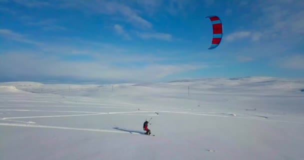 Snowkiting északon — Stock videók