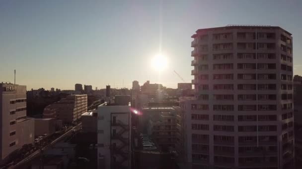 Japão, Tóquio - janeiro de 2019 Aerial Sunrise na cidade de Tóquio — Vídeo de Stock