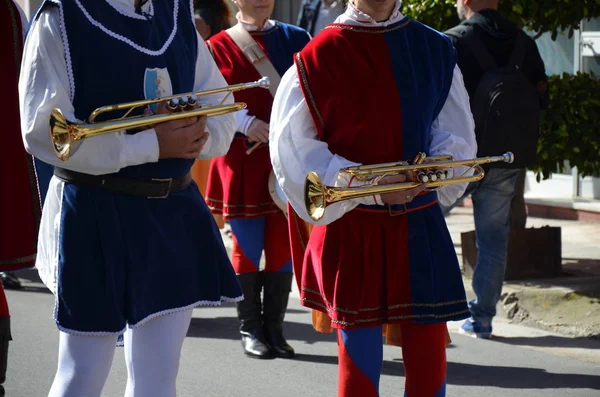 Барабанщики и трубачи Ористано - Сардинии — стоковое фото