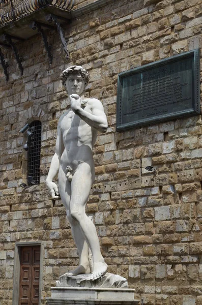 由佛罗伦萨米开朗基罗的大卫雕像 — 图库照片