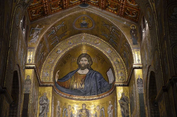 Interiören Duomo Monreale Sicilien — Stockfoto