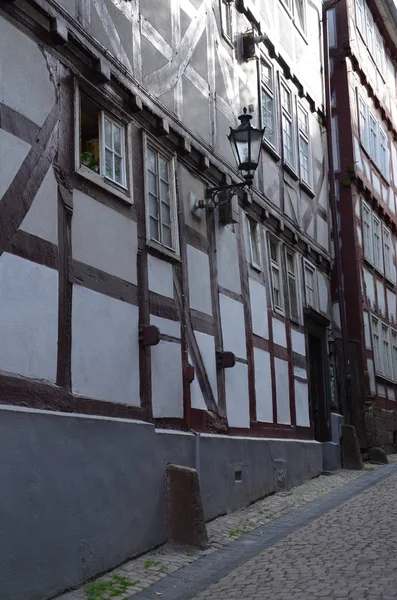Historische Gassen Der Marburger Altstadt — Stockfoto