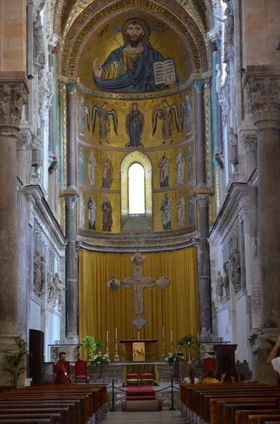 Catedral Cefalu Século Xiii Cefalu Sicília — Fotografia de Stock