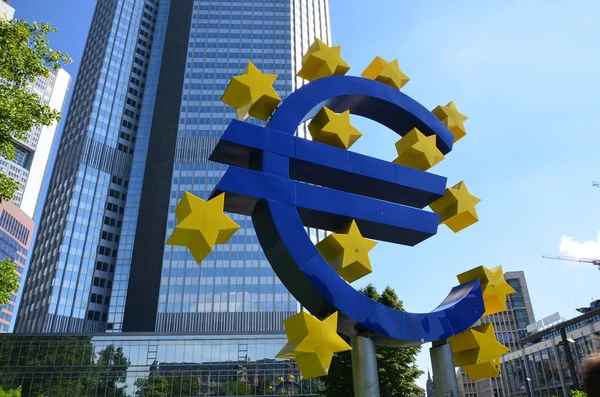 Euro Accedi Francoforte Sul Meno — Foto Stock