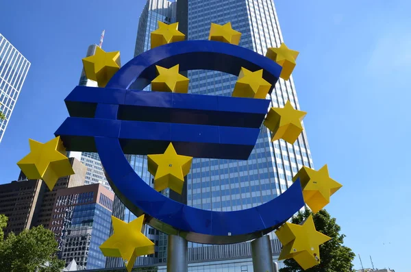 Euro Accedi Francoforte Sul Meno — Foto Stock