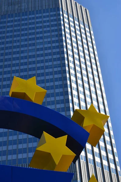 Euro Firma Frankfurt Main — Foto de Stock