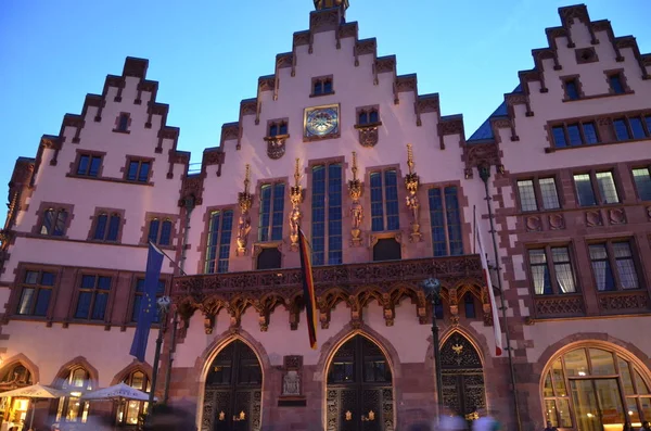 Historiska Romertorget Staden Frankfurt Main Tyskland — Stockfoto