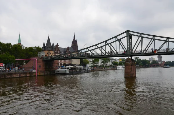 River Main Sunset Frankfurt Main — 스톡 사진